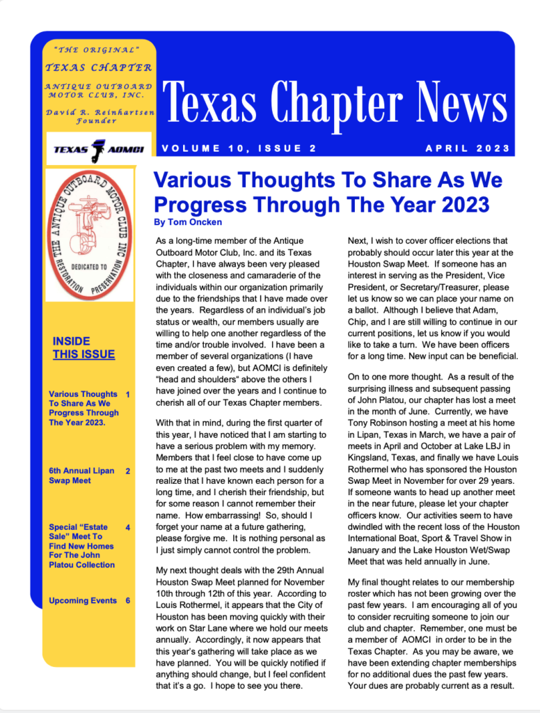 Texas Chapter News – April 2023
